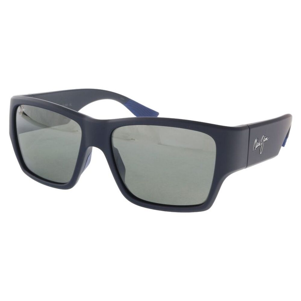 Maui Jim MJ0614S003 Matte Blue Wrap Sunglasses Neutral Grey Lenses Bold